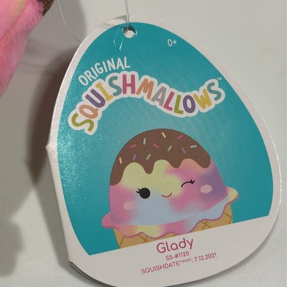NWT 5” Squishmallows Glady the Rainbow Ice Cream Waffle Cone - Picture 4 of 4